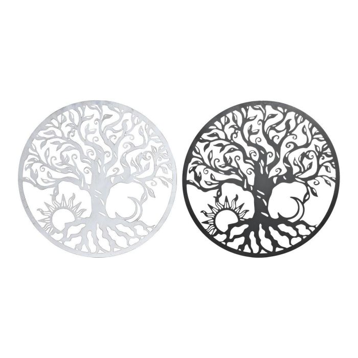 Decoracion Pared Indio DKD Home Decor Negro Blanco 1 x 60 x 60 cm (2 Unidades) Decoracion Pared Indio DKD Home Decor Negro Blanco 1 x 60 x 60 cm (2 Unidades)