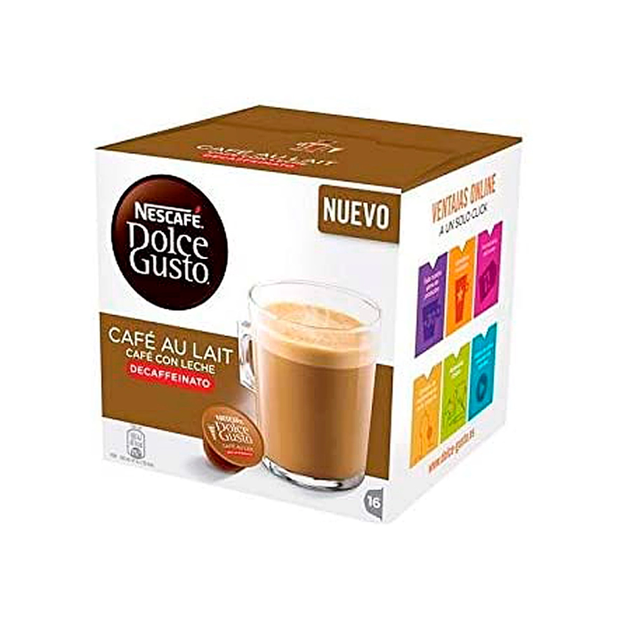 Nescafe Dolce Gusto Cafe con Leche Descafeinado Monodosis Capsulas Caja 16 Unidades