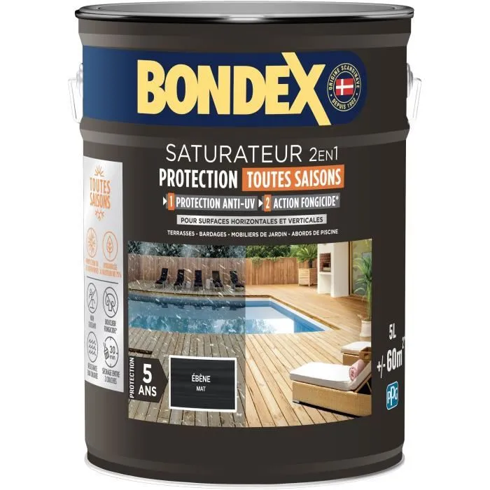 Bondex BON3174264783232 Saturador 2 en 1 Ébano mate 5 L