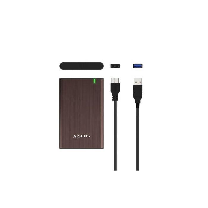 Aisens ASE-2525BWN - Caja Externa para Disco Duro 2.5" USB 3.0 (USB3.1 GEN1) SATA III sin Tornillos, Aluminio Marrón 4
