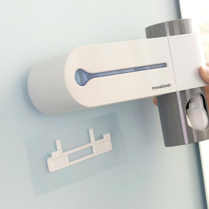 Esterilizador uv de cepillos dentales con soporte y dispensador de dentífrico 3 Esterilizador uv de cepillos dentales con soporte y dispensador de dentífrico 3