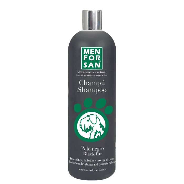 Men For San Champú para Perros de Pelaje Negro, Gris y Oscuro. Con Colágeno, Realza Color y Brillo. Evita Enrojecimiento. 1 Litro