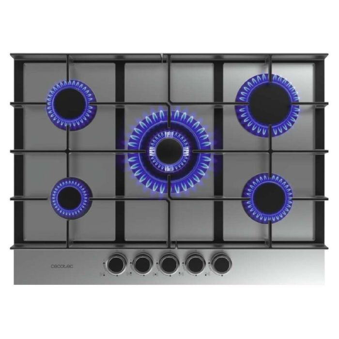 Cecotec Placa de gas Bolero Squad G 5400F 5 fuegos 10400W acero inox hierro fundido 1