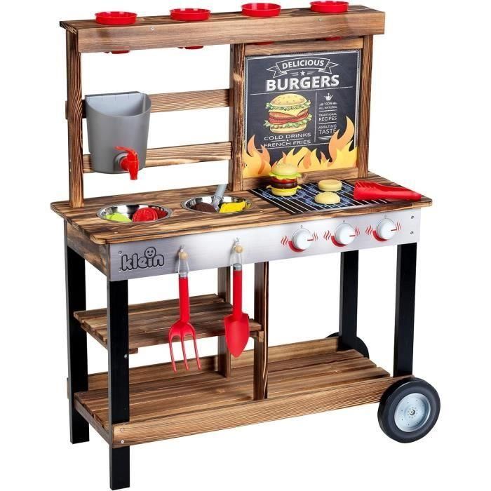 Klein 2368 Cocina de Madera para Niños, temática de verano, picnic y playa, con 23 accesorios