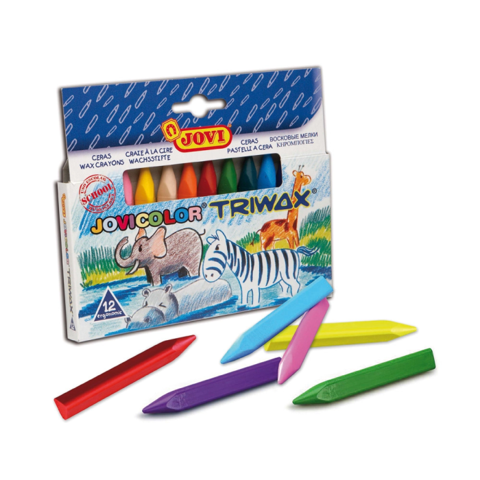 Jovi Ceras Jovicolor Triwax 82 mm Colores Surtidos Estuche 12 Ud 1