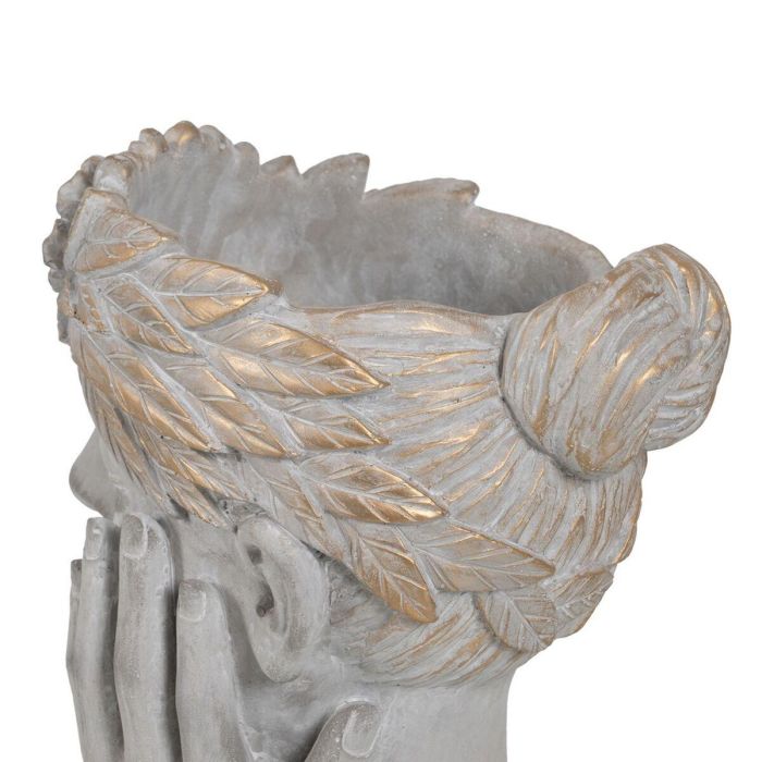 Macetero Gris Cemento Cara 22 x 17 x 24 cm 2 Macetero Gris Cemento Cara 22 x 17 x 24 cm 2