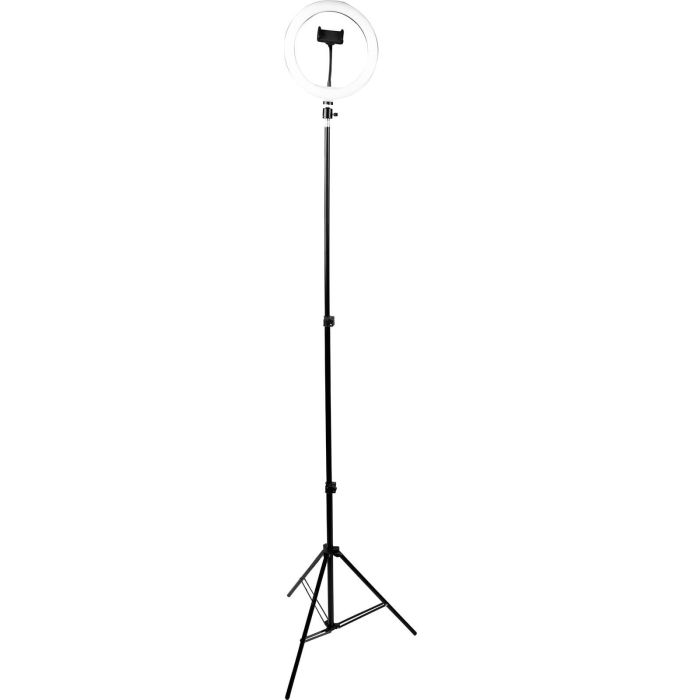 Soporte Podcast Trípode Con Aro Led Y Soporte Para Teléfono 3