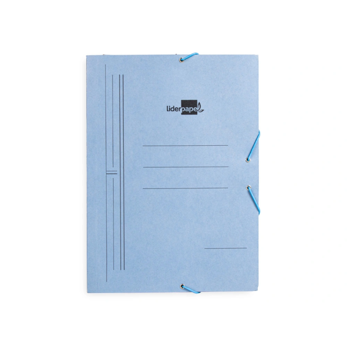 Liderpapel Carpeta Tres Solapas Cartón Pintado Folio Color Azul 2