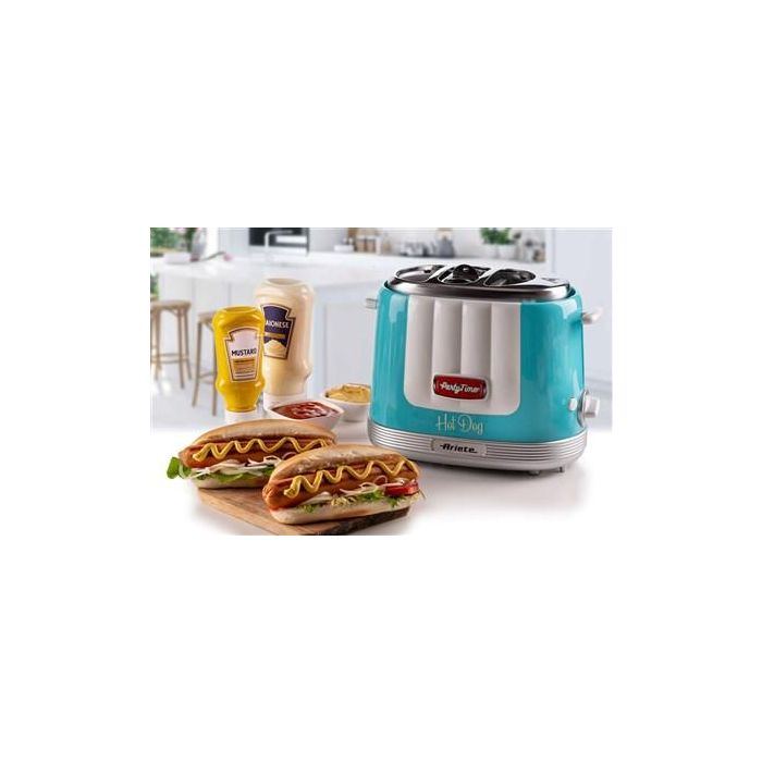 Ariete 206/01 Máquina para Hot Dog Party Time, Automática, Caliente, Capacidad 2 Bollos, Color Azul 5