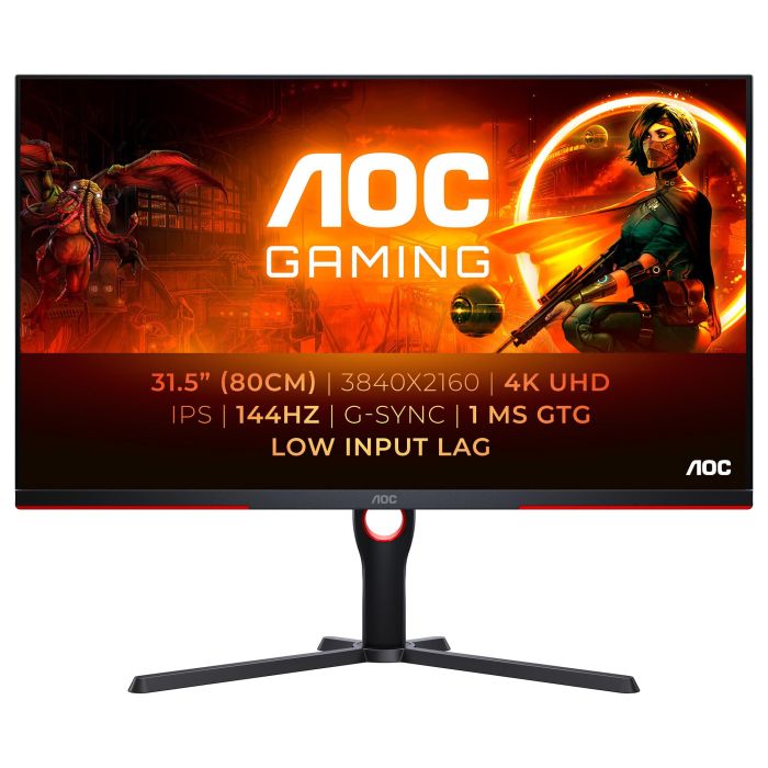 AOC U32G3X/BK Monitor Gaming 31.5" IPS 4K Ultra HD 144Hz 1ms Negro Rojo AOC U32G3X/BK Monitor Gaming 31.5" IPS 4K Ultra HD 144Hz 1ms Negro Rojo