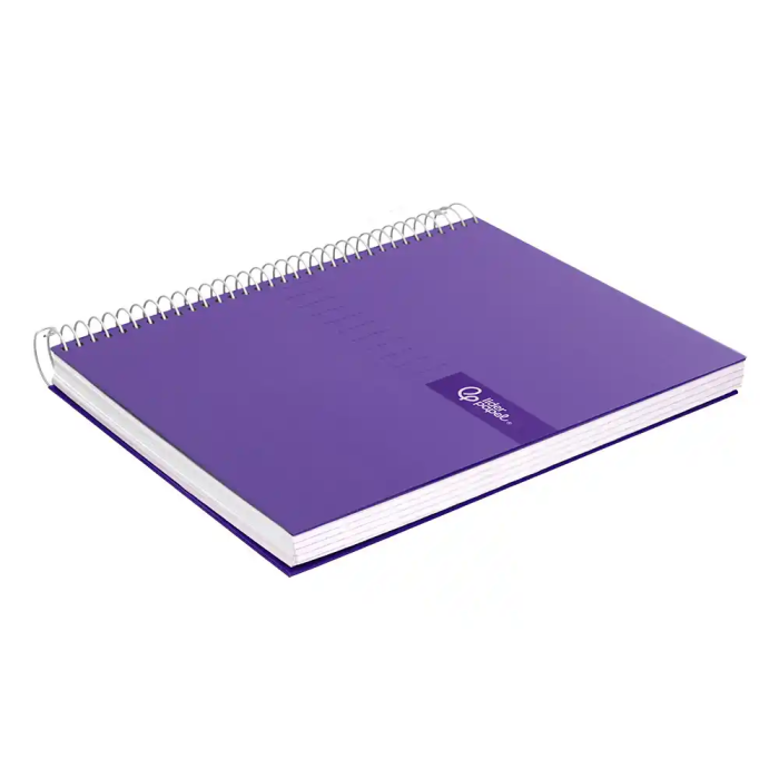 Liderpapel Cuaderno espiral A4 Crafty tapa forrada 80h 90gr cuadro 4mm con margen color violeta 4