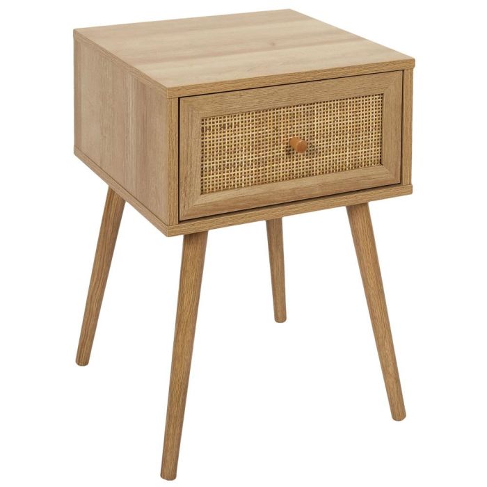 Home Deco Factory Mesita de Noche con Cajón Bali, Madera y Ratán, Estilo Balinés, 39x39x55.4 cm 0 Home Deco Factory Mesita de Noche con Cajón Bali, Madera y Ratán, Estilo Balinés, 39x39x55.4 cm 0