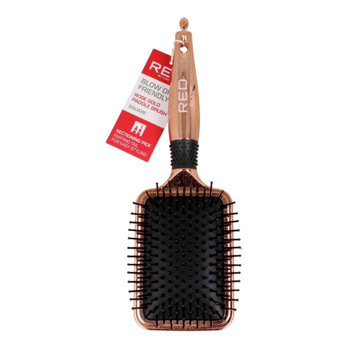 Red Kiss Rose Gold Paddle Brush Square