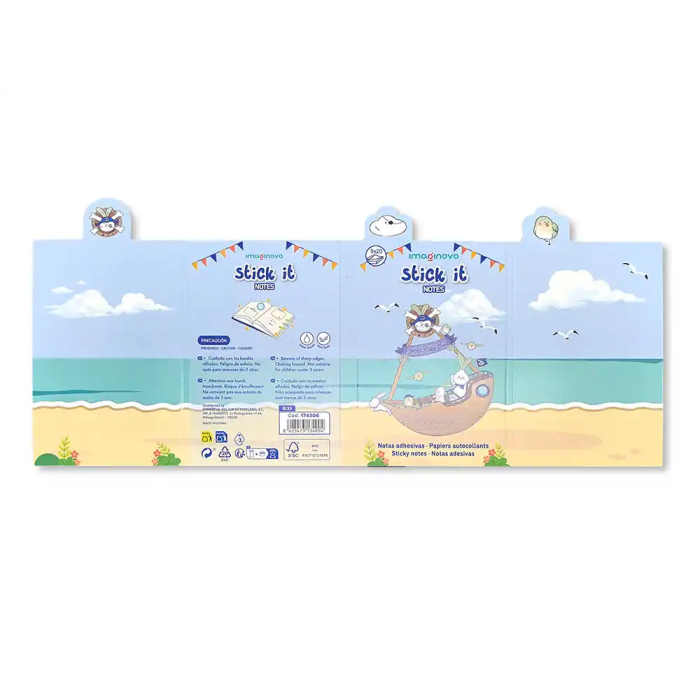 Imaginovo Stick It! Notebook 160 Notas Adhesivas Pirata Tamaños Surtidos Cañón 3