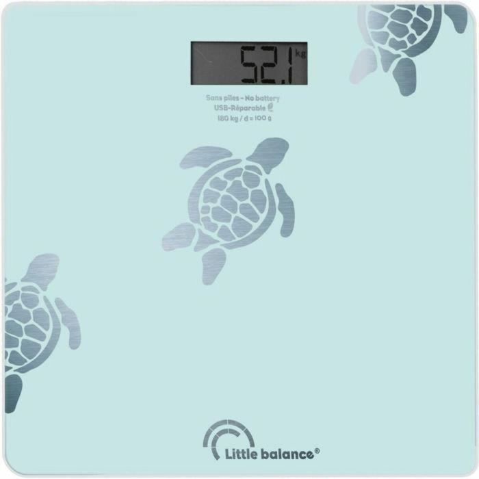 Little Balance LIT3760240787303 Báscula de Baño Digital Turtles Aqua USB-R Azul