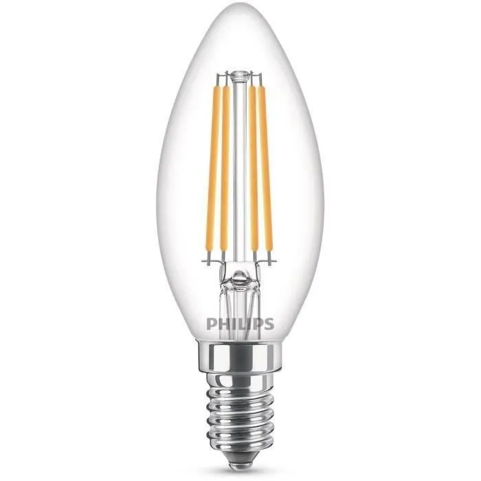 Philips Bombilla LED Equivalente 60W E14 Blanco Cálido No Regulable Vidrio 1