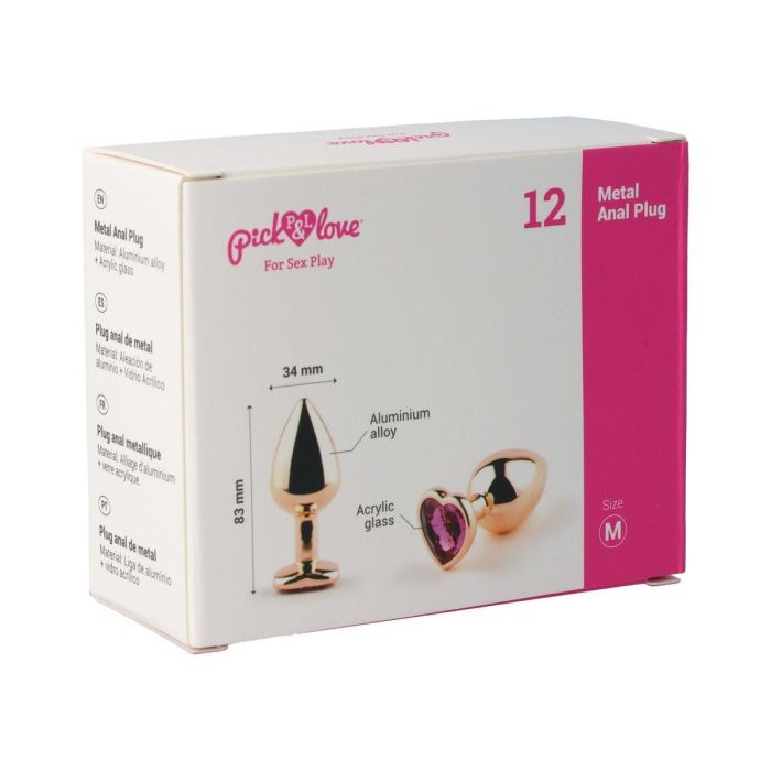 Plug Anal Pick&Love Nº 12 Dorado (8,3 cm) 6 Plug Anal Pick&Love Nº 12 Dorado (8,3 cm) 6