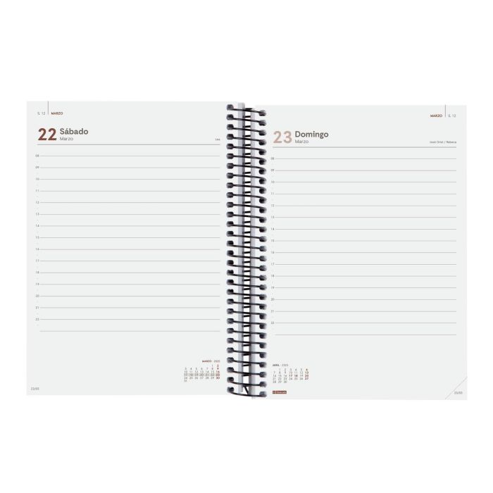 Finocam Agenda Anual Opaque Espiral E10-155x212 mm 1Dp Negro 2025 4