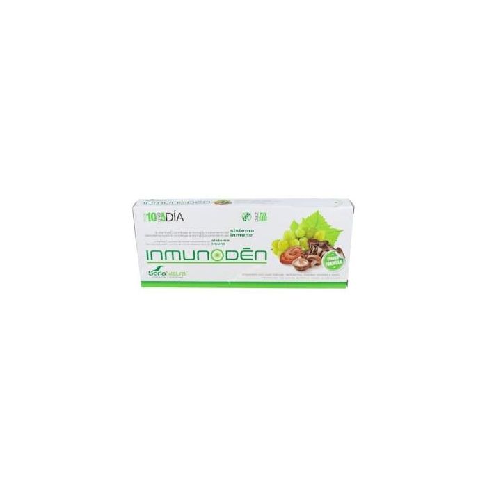 SORIA NATURAL Inmunoden Senior 10 Viales, con Vitamina C, Uva y Lactoferrina para el Sistema Inmune