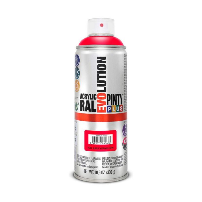 Pintura en spray Pintyplus Evolution RAL 2002 400 ml Vermilion 0 Pintura en spray Pintyplus Evolution RAL 2002 400 ml Vermilion 0
