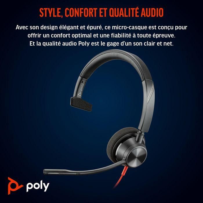 Poly Poly Blackwire 3310 Microsoft Teams Certified Headset +USB-C/A Adapter TAA 3 Poly Poly Blackwire 3310 Microsoft Teams Certified Headset +USB-C/A Adapter TAA 3
