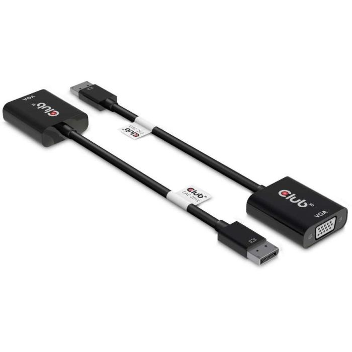 Club3D CAC-2013 Adaptador DisplayPort a VGA Activo Macho/Hembra Negro 0.228m Soporta 1920x1200 1
