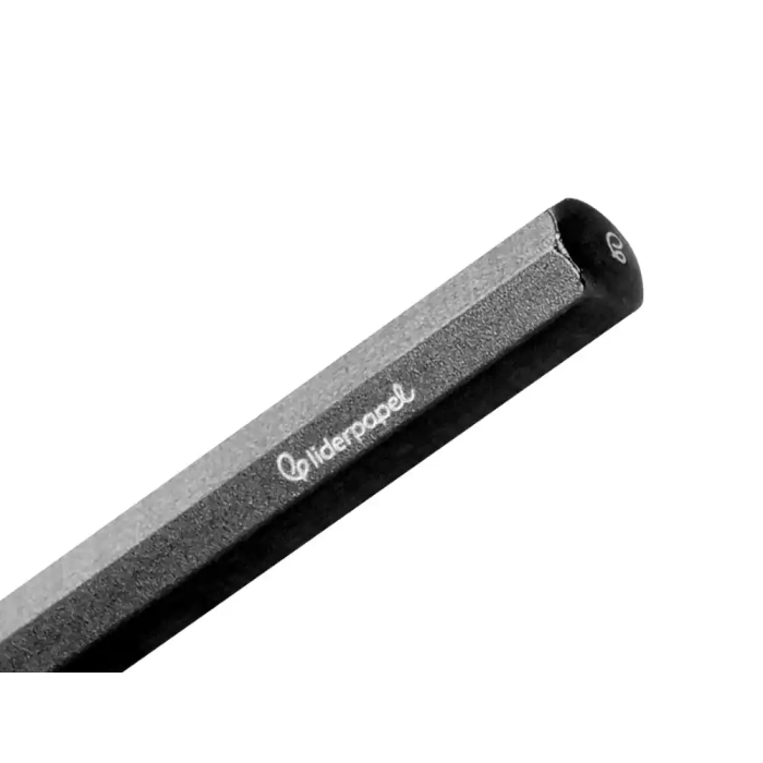 Liderpapel Eternal Pencil Lápiz de Grafito Infinito Aluminio Hexagonal Negro Ultra Resistente con 1 Punta de Recambio 6