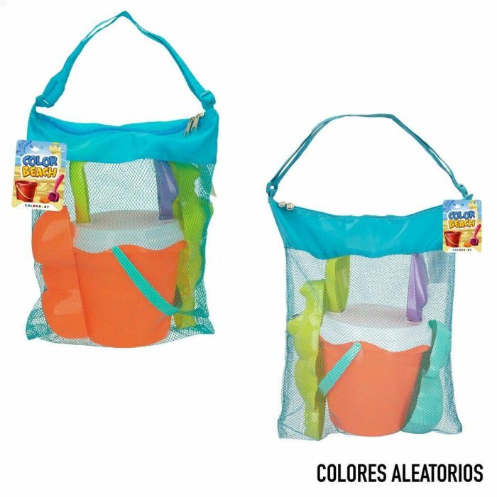 Color Baby Cubo de playa 18 cm con cedazo, palas 27 cm y 2 moldes 1