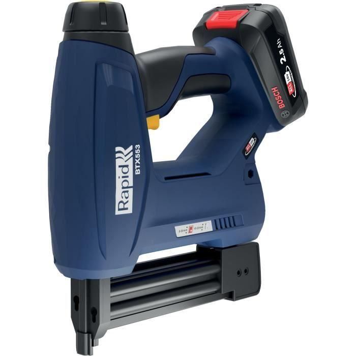 Rapid BTX553 Grapadora de batería 18V para grapas 53/8-20mm y 8/15-20mm, Kit con batería 2.5Ah, cargador y estuche 0 Rapid BTX553 Grapadora de batería 18V para grapas 53/8-20mm y 8/15-20mm, Kit con batería 2.5Ah, cargador y estuche 0