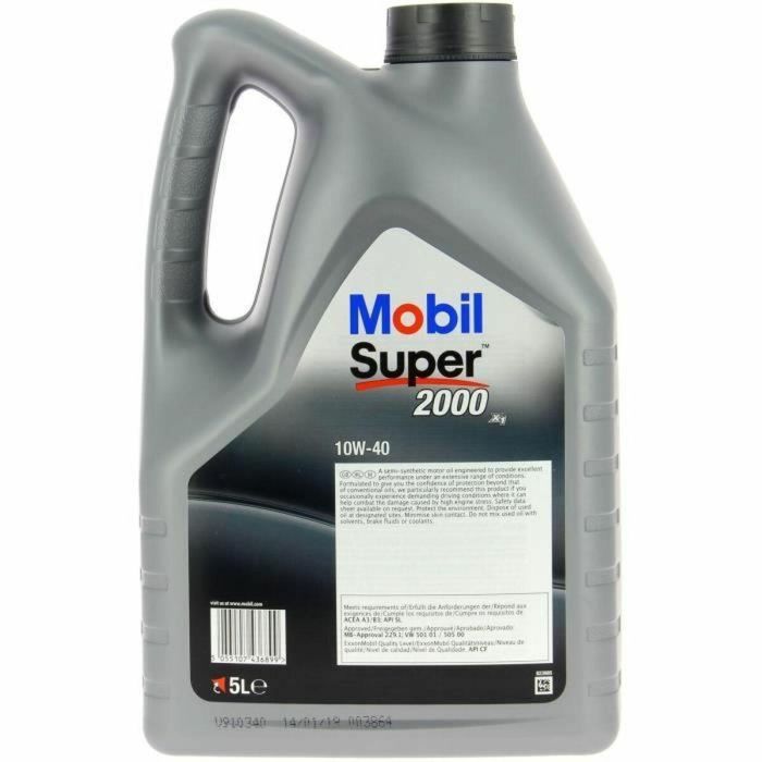 MOBIL Super 2000 - Aceite de motor para turismos de gasolina 10W40 - Semi sintético - 5L 1 MOBIL Super 2000 - Aceite de motor para turismos de gasolina 10W40 - Semi sintético - 5L 1
