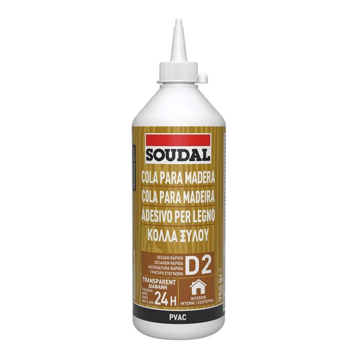 Soudal 64a Cola blanca rápida 750 g para madera porosa, MDF y papel, secado en 20 minutos con alta adhesión 0 Soudal 64a Cola blanca rápida 750 g para madera porosa, MDF y papel, secado en 20 minutos con alta adhesión 0
