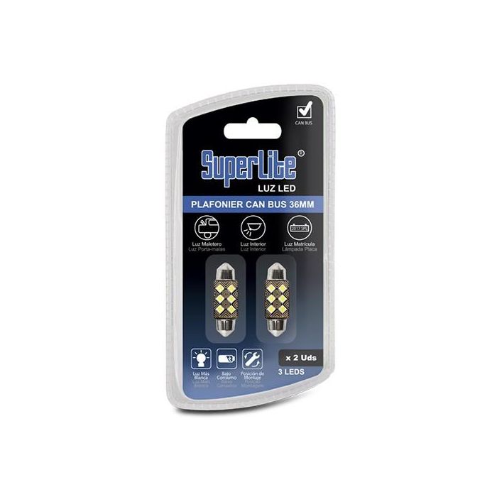 Bombilla Plafonier 3 Led 36 mm Smd Can-Bus Blanca BOM12620 Bombilla Plafonier 3 Led 36 mm Smd Can-Bus Blanca BOM12620
