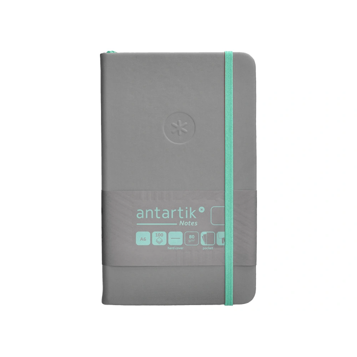 Antartik Cuaderno Tapa Dura A6 100 Hojas Lisas Gris y Turquesa 80gr FSC 1