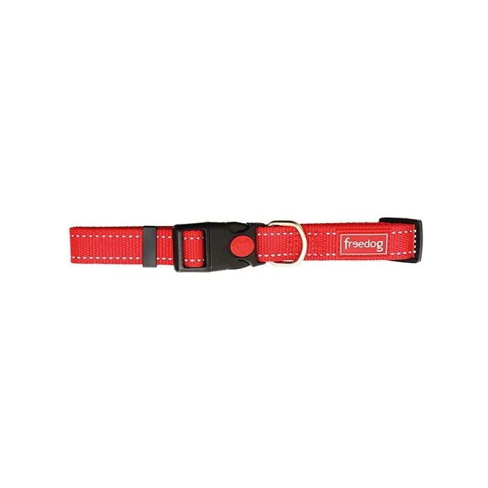 Freedog Collar Nylon Reflect Rojo 10 mm X 20-35 cm