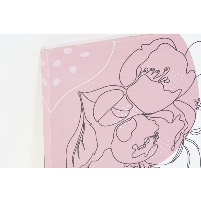 DKD Home Decor Cuadro Scandi Mujer en Lienzo y Pino, Set de 4 Unidades, Beige y Rosa, 40x30x1.8 cm 1
