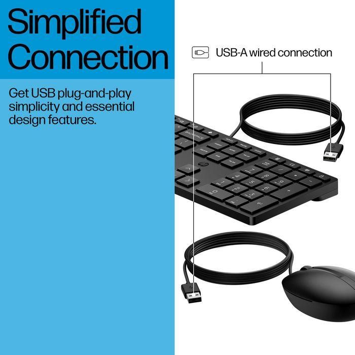 HP 320MK Teclado y Ratón Combo con Cable USB - Distribución SWISS - Ideal para Productividad Profesional en Escritorio 4