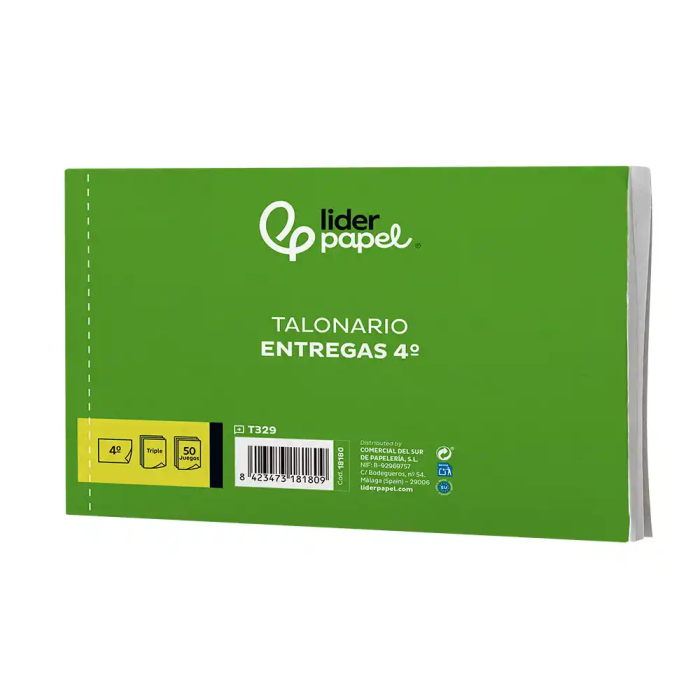 Liderpapel T329 Talonario de Entregas Cuarto Apaisado con 2 Copias (210 x 144 mm) 3