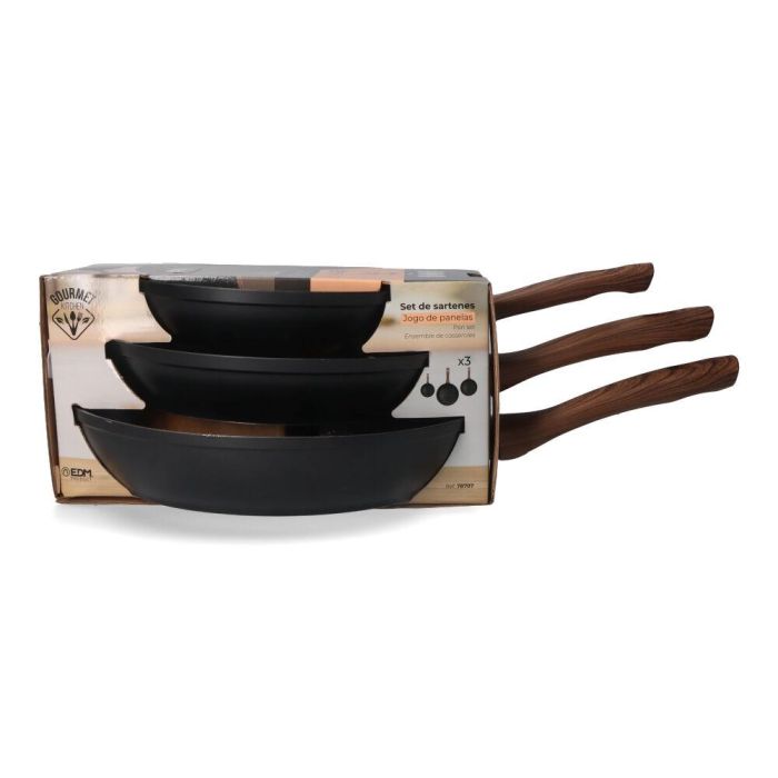 Gourmet Kitchen Set 3 sartenes antiadherentes serie Eneas Ø20/Ø24/Ø28 cm, aptas inducción, vitrocerámica, gas y eléctrica 1 Gourmet Kitchen Set 3 sartenes antiadherentes serie Eneas Ø20/Ø24/Ø28 cm, aptas inducción, vitrocerámica, gas y eléctrica 1