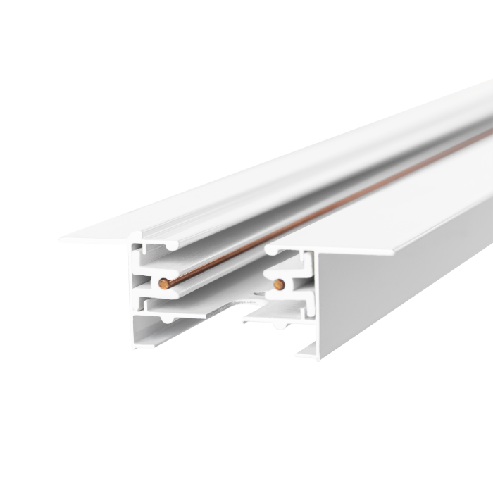 HO-218000CARRIL-2M-EM Carril Monofásico Empotrable Focos LED 2M Blanco con Aletas para Instalación a Ras 3