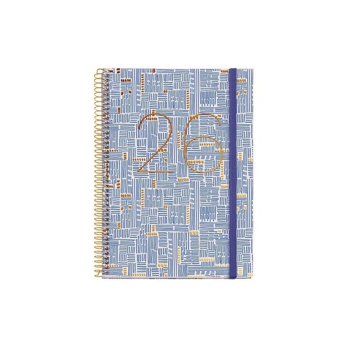 Agenda Anual (2026) Miquelrius Grafica Espiral Tapa Extra Con Goma Plus 155X213 D/P Trazos