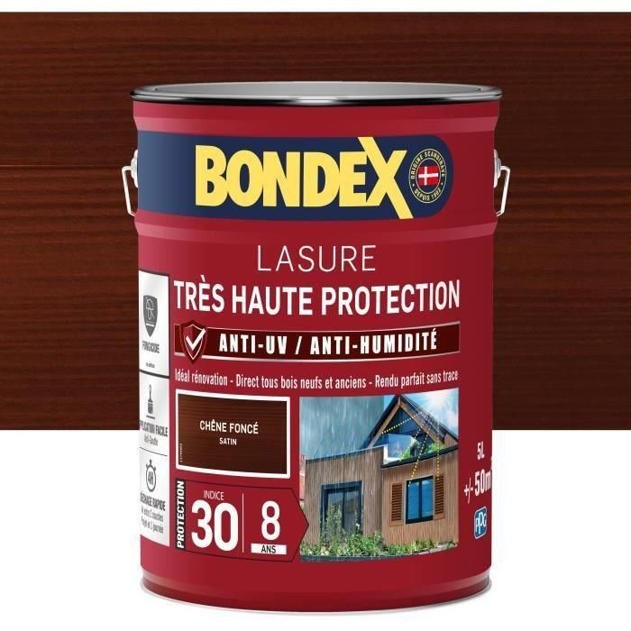 tinte para madera de muy alta protección 8 años roble oscuro 5L Bondex