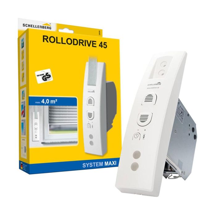 Schellenberg Recogedor Eléctrico Rollo Power 45 22638 para Persianas con Detección de Obstáculos y Cinta de 23mm 3