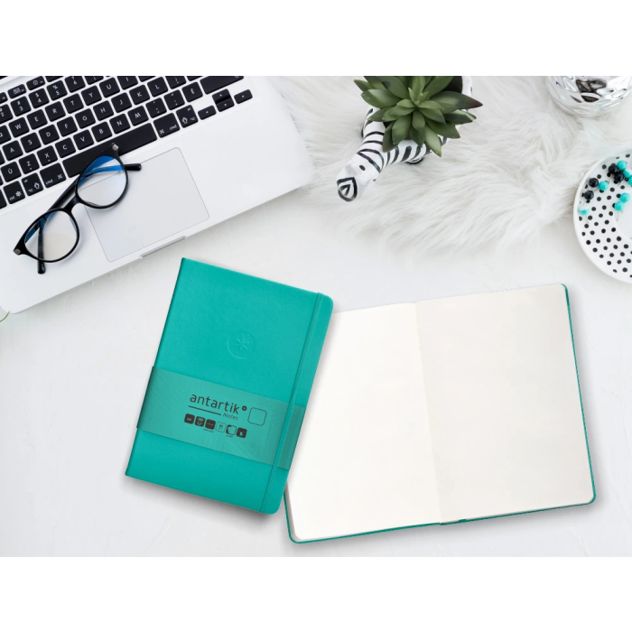 Antartik Cuaderno A5 Tapa Dura Hojas Lisas Turquesa 100 Hojas 80 gr FSC 10