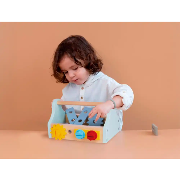 Imaginovo Maletín de Herramientas Infantil de Madera para +3 Años, 18 Piezas, 21.4x13.2x11cm 5