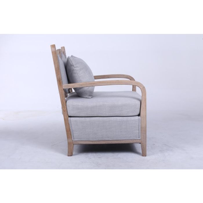 Sillón DKD Home Decor 66 x 70 x 88 cm 70 x 73 x 88 cm Abeto Marrón claro Gris claro 3