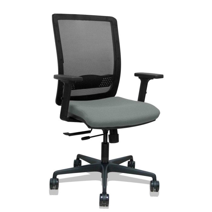 PIQUERAS Y CRESPO Silla Haches traslack malla negra asiento bali gris brazos 2D ruedas 65 PIQUERAS Y CRESPO Silla Haches traslack malla negra asiento bali gris brazos 2D ruedas 65