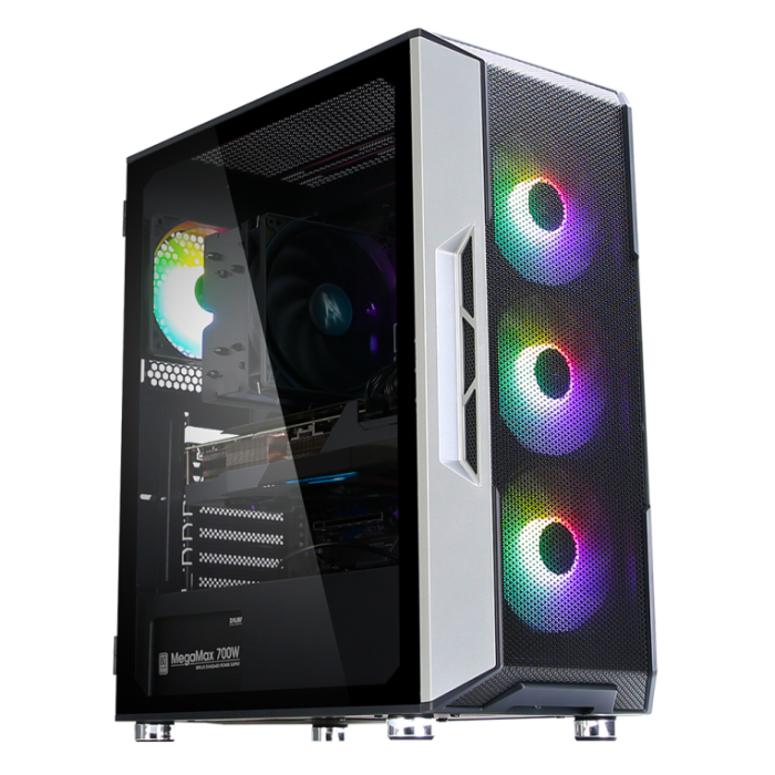 Zalman I3 Neo ATX PC Midi Tower Negro con panel de vidrio templado y 4 ventiladores preinstalados para refrigeración eficiente