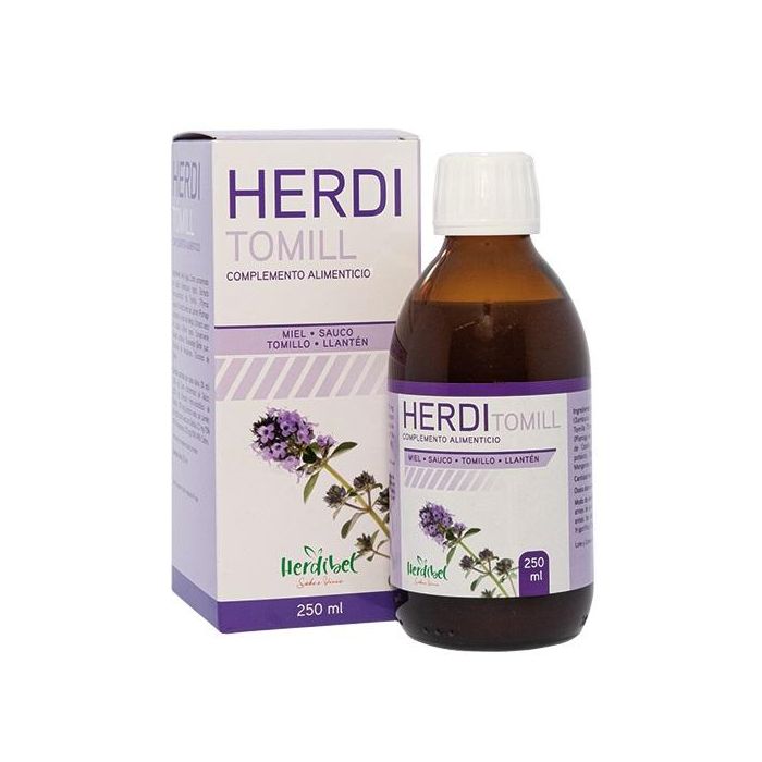 Herdi Tomill (Tussil) 250ml. Apoyo Vías Respiratorias con Saúco, Tomillo, Llantén, Miel y Cobre. Complemento Alimenticio