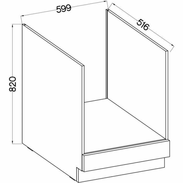 Mueble bajo para horno empotrado con encimera - Gris mate - L 60 x P 51,6 x H 85 cm - LASSEN 2 Mueble bajo para horno empotrado con encimera - Gris mate - L 60 x P 51,6 x H 85 cm - LASSEN 2