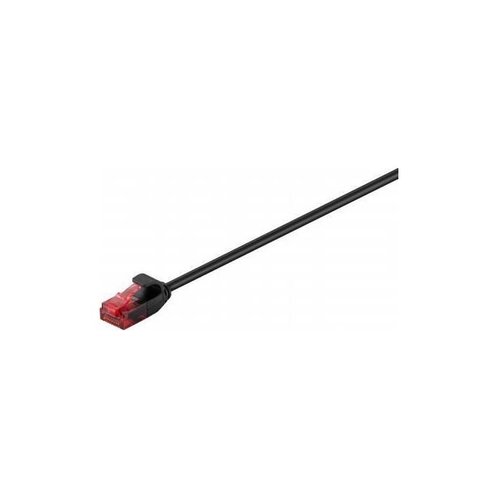 Goobay Cable de Red Patch CAT6 U/UTP Slim Line 0,25m Negro